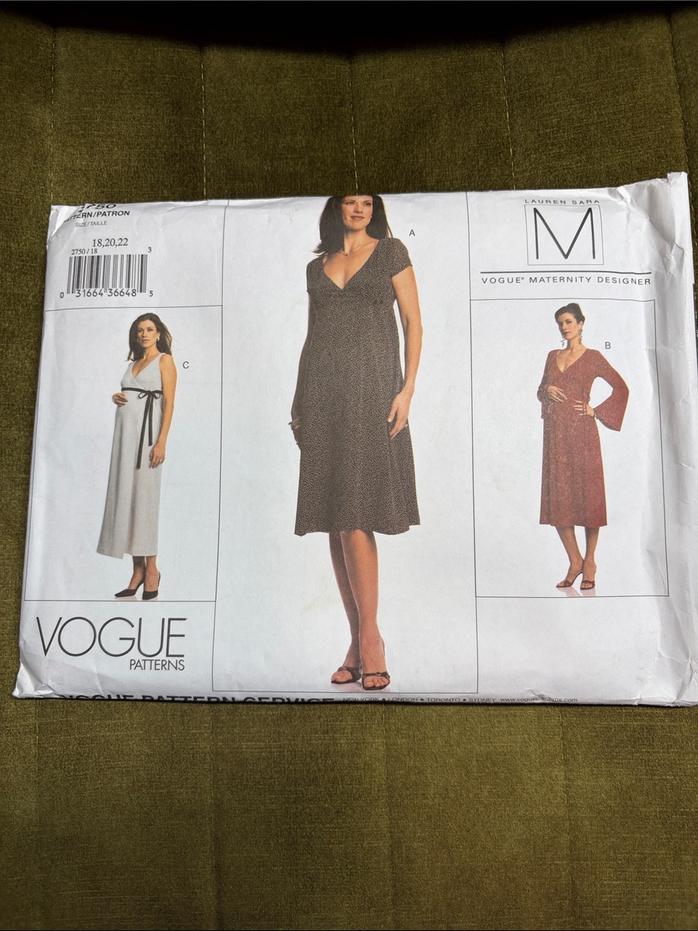 Vintage Vogue Maternity Lauren Sara Dress Patterns group 3 uncut
